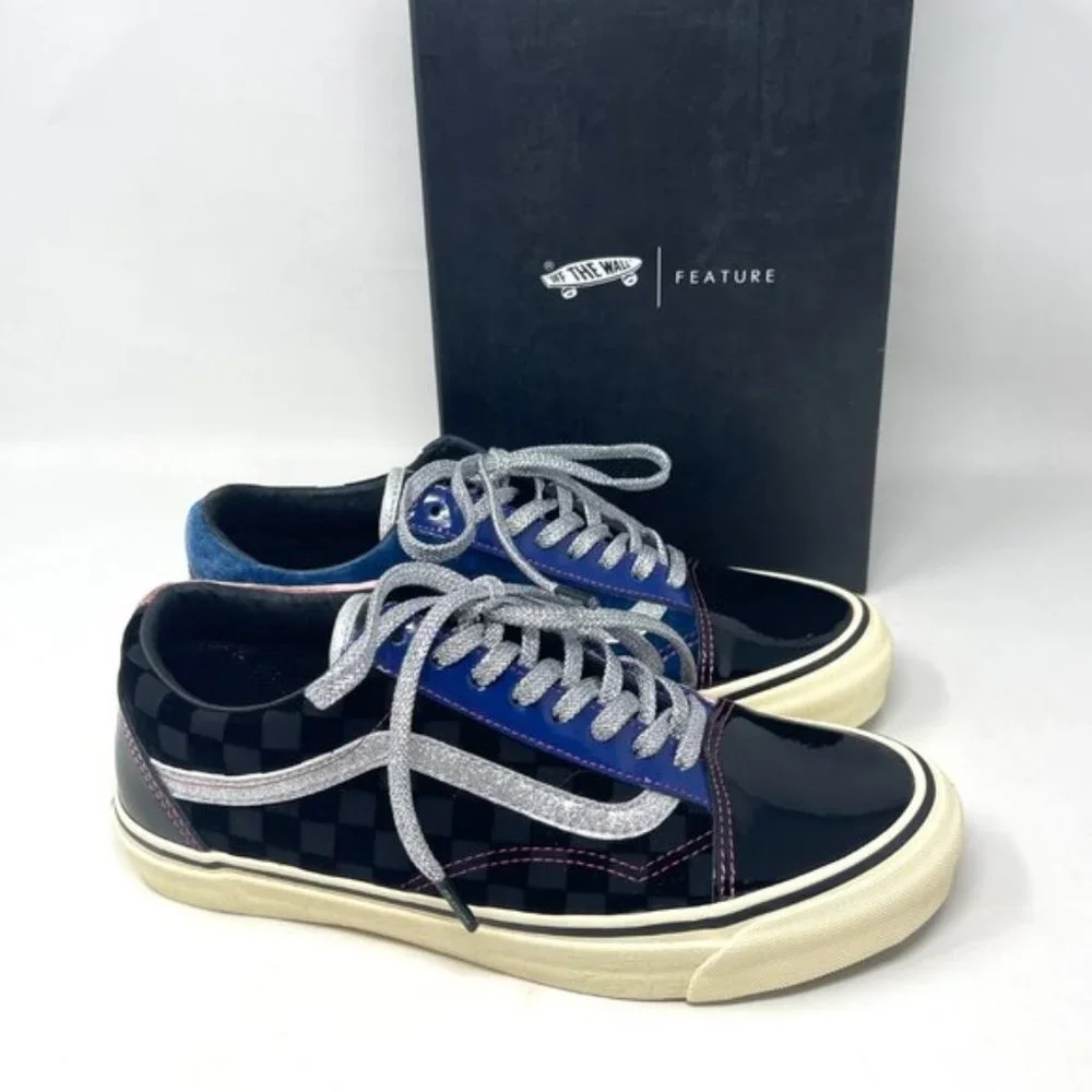 Vans Og Old Skool Lx Black Skateboarding Women Velvet Patent Leather VN0A38FW03E